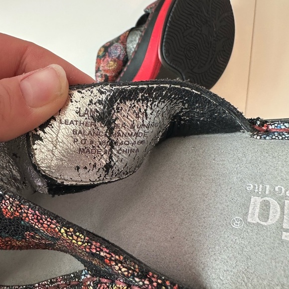Alegria Lana Flora Fiesta Wedge Sandals Size 41 (US 10.5-11) Black/Red Floral - Picture 6 of 7